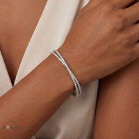 3.54ctw. 14K White Gold Flexible Diamond Bangle