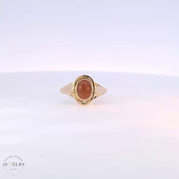 14k Yellow Gold Carnelian Gemstone Ring