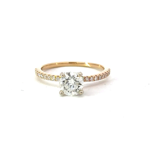 14k 1ct GIA Round Diamond Engagement Ring 