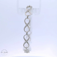 14k White Gold Infinity Link Cubic Zirconia Bracelet