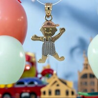 14Kt Tri-Color Boy Pendant/Charm