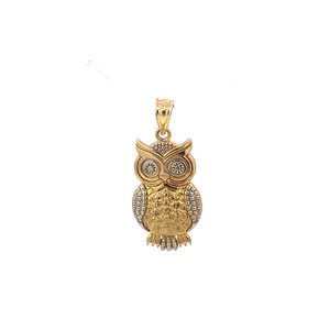 10kt Two-tone Owl Pendant