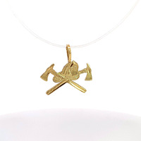 14Kt Yellow Gold Firefighter Emblem Pendant 