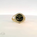 14k Yellow Gold Onyx 'CC' Ring