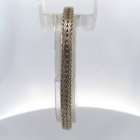 Silver Phillip Gavriel Woven Bracelet w/ White Sapphire.32ctw  8.25"