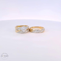 14k Yellow Gold Round Cubic Zirconia Trio Set