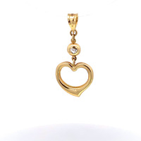 14K Yellow Gold Heart Pendant 