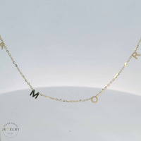 14K Yellow Gold Cable Link 'AMOR' Necklace 