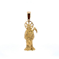 14K Yellow Gold Santa Muerte Pendant 