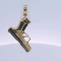 14kt Yellow Gold Gun Pendant