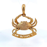 14kt Yellow Gold Zodiac "CANCER" Pendant 