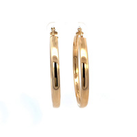 14K Yellow Gold 4mm Hoop Earrings