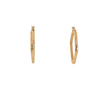 14k Yellow Gold Geometric Hoop Earrings