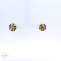 14k Yellow gold Swirl Stud Earrings