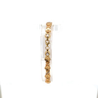 14K Tri-color Gold 7.5" Flower Bracelet