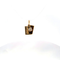 14K Yellow Gold Playing Cards Charm