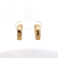 14K Yellow Gold ZigZag Pattern Hoop Earrings