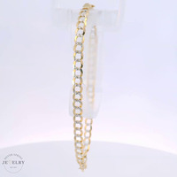 14k Two-Tone Diamond Cut Curb Link Bracelet