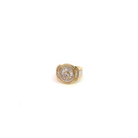 14K Two-Tone Gold Cluster Signet Ring