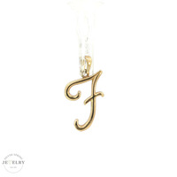 14K Yellow Gold "F" Initial Pendant 