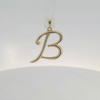 14k Yellow Gold "B" Initial Pendant 