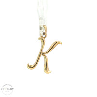 14K Yellow Gold "K" Initial Pendant 