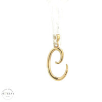 14K Yellow Gold "C" Initial C Pendant 