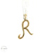 14K Yellow Gold "R" Initial Pendant 
