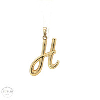 14K Yellow Gold "H" Initial Pendant 