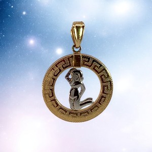 14Kt Two-Tone Virgo Zodiac Pendant