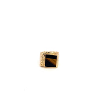 14K Yellow Gold Onxy & Cateye Signet Ring 