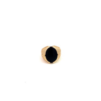 14K Yellow Gold Onyx Signet Ring