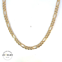 14k Yellow Gold Diamond Cut Figaro Chain