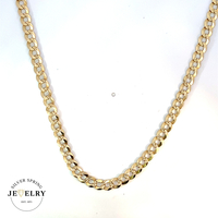  14k Yellow Gold Diamond Cut Curb Link Chain