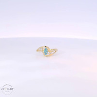 14k Yellow Gold Thin Band Birthstone Ring