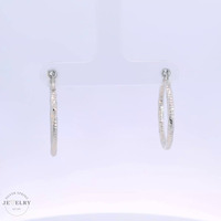 14k Diamond Cut Twisted Hoop Earrings