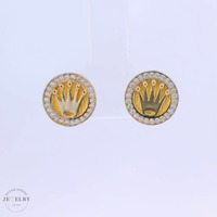 14k Crown Stud Earrings