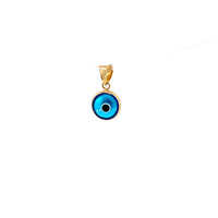 14K Yellow Gold Blue Evil Eye Charm