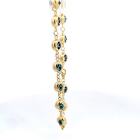 14K Yellow Gold 7.5" Evil Eye Bracelet
