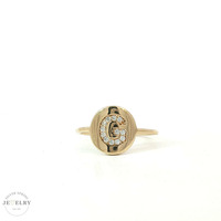 14K Yellow Gold "G" Initial Ring