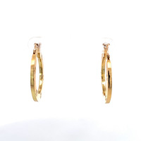 14kt Yell0w Gold Flat Hoop Earrings