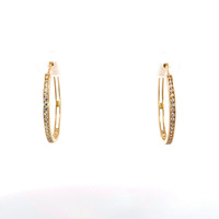 14kt Yellow Gold Hoops W/CZ