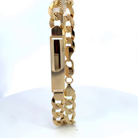 14K Yellow Gold 8.5" Curb Link ID Bracelet