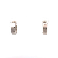 14kt White Gold Hexagon Huggie Earrings