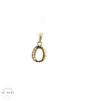 14K Yellow Gold "O" Initial Pendant