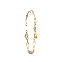 14K Tri-Color Gold 8" Quinceañera Bracelet