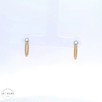 14k Huggie Rope Style Earrings