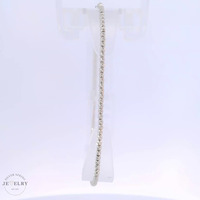 14k White Gold Beaded Link Diamond Cut Bracelet