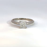 14k White Gold 0.75ct Princess Cut Solitaire