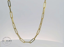 14K Yellow Gold 18" Paper Clip Necklace